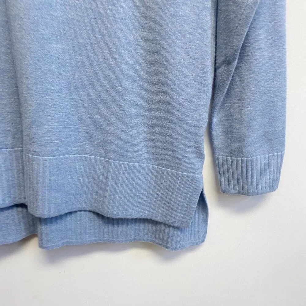 Tribal Blue V Neck Button Sweater